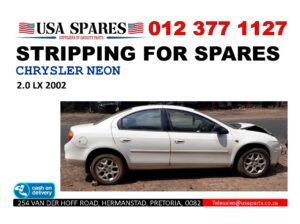 Chrysler Neon 2.0 LX 2000 stripping for used spares