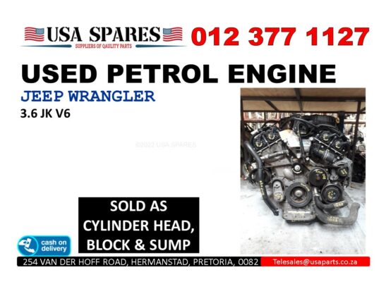 Jeep Wrangler 3.6 JK/JKU used petrol engine for sale