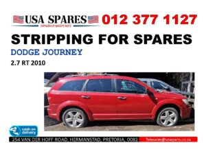 Dodge Journey 2.7 RT 2010 stripping for used spares