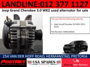 Jeep Grand Cherokee 3.0 WK2 used alternator for sale