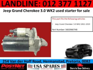 Jeep Grand Cherokee 3.0 WK2 used starter for sale