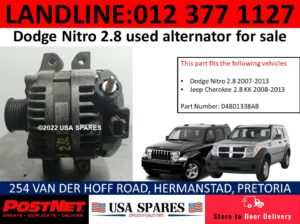 Dodge Nitro 2.8 used alternator for sale