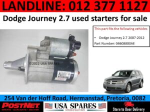 Dodge Journey 2.7 SXT/RT used starter for sale