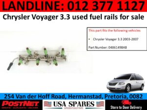 Chrysler Voyager 3.3 petrol used fuel rail for sale