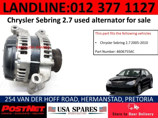 Chrysler Sebring 2.7 used alternator for sale