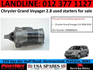 Chrysler Grand Voyager 2.8 used starter motor for sale