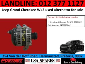 Jeep Grand Cherokee 3.6 WK2 used alternator for sale
