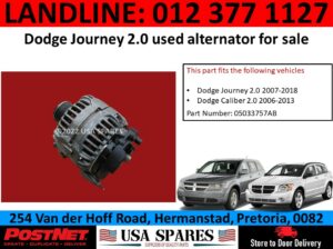 Dodge Journey 2.0 used alternator for sale