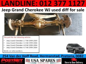 Jeep Grand Cherokee WJ used diff for sale