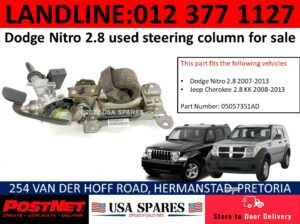 Dodge Nitro 2.8 used steering column for sale
