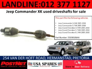 Jeep Commander XK used driveshaft for sale