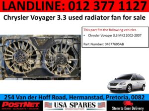 Chrysler Voyager 3.3 used radiator for sale