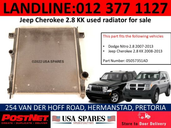 Jeep Cherokee 2.8 KK used radiator for sale