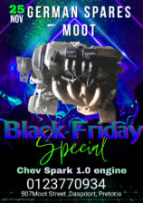 Chevrolet Spark 1.0 engine and spares for sale -black friday special