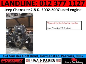Jeep Cherokee 2.8 KJ diesel used engine for sale