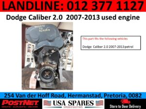 Dodge Caliber 2.0 petrol used engine for sale
