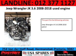 jeep wrangler 3.6 JK petrol used engine for sale