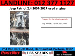 Jeep patriot 2.4 petrol used engine for sale
